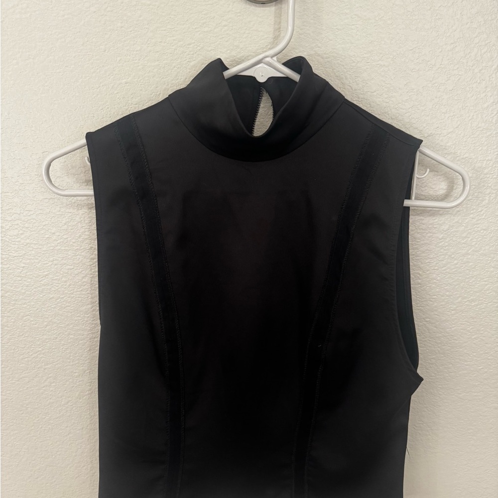 Zara Black High-Neck Silk Corset Top - Picture 7 of 7